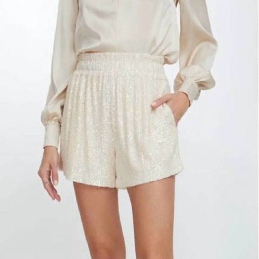 Generation Love Elise Sequin Sparkle Shorts Elastic Waist Party Shorts Club - Picture 6 of 9